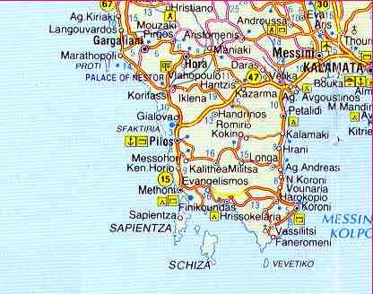 Peloponnese - Messinia - Map